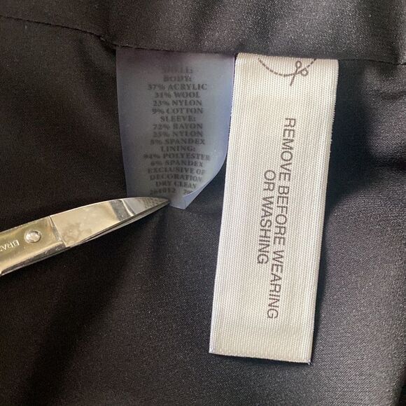 Ann Taylor Chic Black/Gray Wool Blend Tweed Jacket Blazer Career Women’s Size 6 - Picture 4 of 14